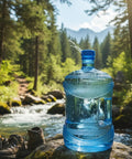 7.5L Water Jug With Screw Cap And Integrated Handle For Camping, Cooler Or Home Storage in forest setting