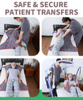 EHUCONHEEL Full Body Mesh Patient Lift Sling Universal Transfer Aid For Electric Ceiling Hoist shown during patient transfer from bed.