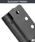 Close-up of Self Closing Door Hinges 2 Pack Flat Black Mortise Spring Hinges For 4 By 4 Inch Interior Doors with elegant finish.