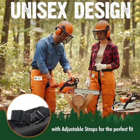 Orange 37 Inch Apron Style Chainsaw Chaps For Men And Women With Pocket And Adjustable Waist Built For Pro Grade Chainsaw Safety Gear And Leg