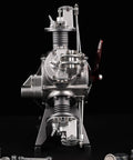 Front view of Jet Engine Model Kit 5 Cylinder Radial Engine That Runs Mechanical Metal Assembly with 230 Plus Parts DM116