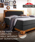 Bedroom scene with bed on Heavy Duty Felt Furniture Sliders For Hardwood Floors Nine And A Half Inch Four Pack Move Heavy Sofas And Tables With Ease Without Scratching Floors Soft Floor Protectors For Home And Office Easy Glide On Hard Surfaces