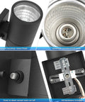 Dusk To Dawn Outdoor Wall Light With Up And Down Sconces Waterproof Anti Rust Cylinder Black showing bulb, mount, and sensor details