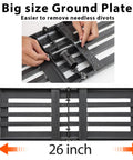 Hands assembling 26x10 inch ground plate of Heavy Duty Lawn Leveling Rake For Gardens And Yards, Level Dirt And Soil