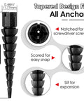 15 Piece Wood Anchor Repair Kit For Stripped Screw Holes In Wood Doors And Furniture Fits Screws Size 2 To 16 Black