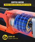 Handheld Electric Pipe Threader 2300W 110V Copper Motor Built To Rock With Carbon Steel Die Heads showing copper motor design.