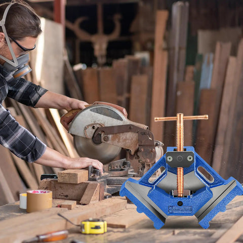 Rugged Ductile Iron 90 Degree Angle Clamp With 2.36 Inch Opening For Welding And Metal Fabrication, Powder Coated Rust Resistant Build, High Tensile Strength For Precise Grips And Durable Performance on wood