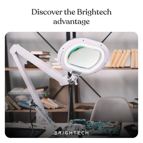 XL Pro Grade Magnifying Desk Lamp With Clamp And LED Light For Crafts Reading And Close Work Dimmable Magnifier On Desk