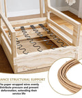 Heavy Duty Upholstery Stay Wire And Sofa Spring Repair Kit With 120 Sturdy Clips For No Sweat Couch Fixes 50 Feet Paper Wrapped Wire showing structural support in a chair.