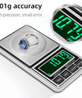 Pocket Scale Digital Jewelry Scale 500g 0.01g Accuracy USB Rechargeable Handy Mini Gram Scale with ring on display