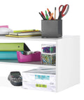 Extra Wide 31 Inch 2 Shelf Storage Organizer Shoe Rack Stackable for Closet White Finish Holds Up To Nine Pairs of Shoes