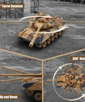 1 24 RC Battle Tank Set With T90 And Leopard Tanks Realistic Sounds Lights Spray Effects Four Life Indicators. T90 tank showing turret and rotation angles.