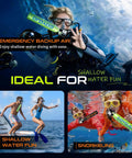 Compact 0.5L Mini Scuba Tank Backup Air For Snorkeling And Training in use during shallow water adventures, DOT certified