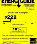 Energy guide label for natural gas water heater, showing estimated yearly operating cost and energy use.
