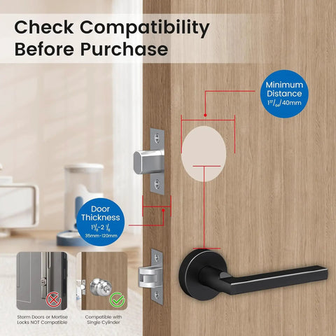 Compatibility guidelines for installing Smart Lock With Camera For Keyless Entry 2K Video WiFi Deadbolt With Fingerprint Keypad App Remote Control Works With Alexa And Google Assistant For Rental Property Easy Install And Backup Key