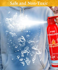 Person using a Six Pack Fire Extinguishers For Home Car Boat Kitchen Office Garage And Marine ABC K Fire Types Portable Durable Units.