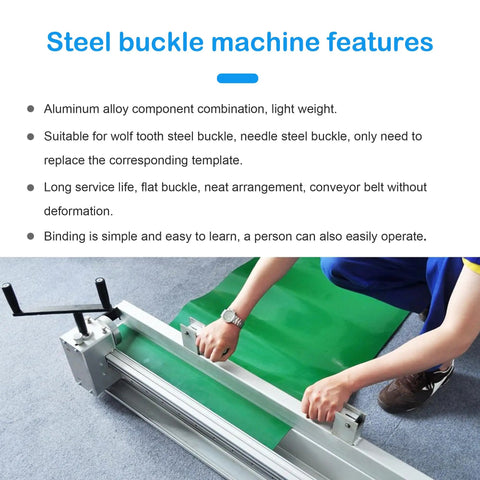14 Inch Manual Roller Lacer Conveyor Belt Lacing Tool For PVC PVK Belts Mechanical Splice Kit with hands operating tool