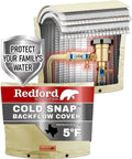 Winter Ready Backflow Preventer Insulation Cover For Outdoor Sprinklers 36 Inches Wide By 24 Inches High With UV Shield And Frost Protection No Fuss Frost Proof Outdoor Cover Beige, showing insulated lining and protection features.