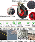 Heavy Duty Industrial Caster Wheels With Brakes 8 Inch Air Filled Rubber Tires with detailed components and road compatibility.