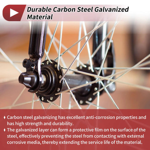 Close-up of 14G J Bend Bicycle Spokes 294mm Length With Nipples for MTB wheels on a bike hub.