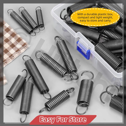 36 Piece Extension Spring Set In 12 Sizes Carbon Steel Small Springs Storage Box Included