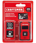 Handy Pocket Laser Distance Measurer With 55 Ft Range, Rechargeable Li Ion Battery, USB Charging, One Button Operation, And Backlit LCD Display For Quick, Easy Measurements On The Go., red CRAFTSMAN laser distance measurer in blister pack with 55 ft range and rechargeable battery