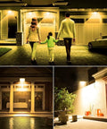 JUDYSSY Led Flood Lights Outdoor 30W illuminating a home, showcasing security lighting for outdoor family activities.