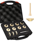 BOZXYE 13‑pc brass router template bushing set in carrying case with center cone