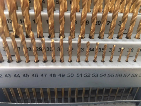 60 Piece Titanium Nitride Coated Drill Bit Set With Indexed Case High Speed Steel Sizes 1 Through 60 From 0.228 In To 0.040 In