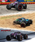 1/18 Scale Brushless RC Car 4WD Off Road Monster Truck With Dope Top Speed Up To 30 MPH racing on different terrains