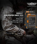 Everlit non-vented chest seal kit, two packs with orange labels, oval 6x6 in coverage.