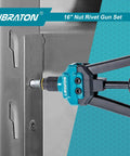 16 Inch Rivet Nut Tool Set With Hand Rivet Nut Gun in use on metal panel