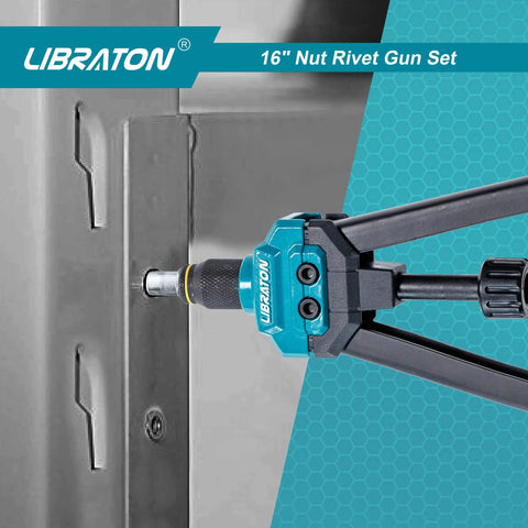 16 Inch Rivet Nut Tool Set With Hand Rivet Nut Gun in use on metal panel