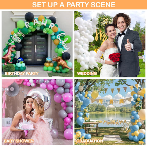 Collage of events using Clear Balloon Glue Dots For Balloons And Craft Projects Removable Adhesive Double Sided Sticky Dots.