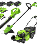 Cordless Yard Tool Bundle With 21 Inch Self Propelled Lawn Mower, 12 Inch Trimmer And Blower, Includes Three Batteries And Two Chargers, 48V Power Pack Delivers Gas Like Torque And Quiet Operation For Easy No Fuss Yard Work