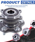 Rear Wheel Hub Bearing Assembly With Encoder For FWD Nissan Altima 2007 To 2018 Pathfinder 2013 To 2019 Maxima 2009 To 2019 Murano 2015 To 2016 Infiniti JX35 FWD ABS Compatible 5 Lug Drop In Replacement, close-up