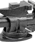 Hammer Tough 5 Inch Quick Release Bench Vise with 7 Inch Jaw Opening and 3 Inch Throat Polished Built In Anvil 360 Degree Swivel Base