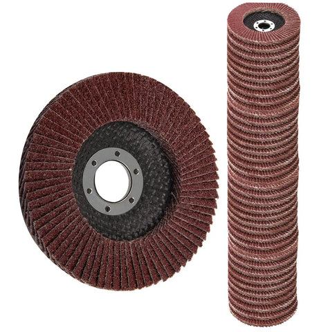 Assorted 4.5 Inch Flap Disc Set With 40 Pieces Grits 40 60 80 120 Aluminum Oxide Abrasives Pro Grade 7 8 Inch Arbor Heavy Duty Discs