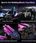 Dope Cyber Style Race Car Building Kit 1 18 Scale Model Car Set For Adults With Neon Inspired Colors And Open Mechanical Design Futuristic Sports Car Model Kit For Collectors And Builders Perfect Display Piece, scissor doors