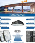 Super Bright 75W LED Canopy Light 5000K 8625LM UL Listed Outdoor Waterproof for Gas Stations with product details