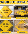 3 Pack Aluminum Road Closed Signs 24 Inch By 24 Inch Pro Grade Reflective Laminated Material With Pre Drilled Holes for Various Conditions