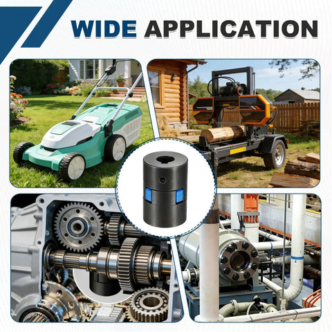 L Type Flexible Coupling Set Three Quarters To Three Quarters Inch L Jaw Shaft Connector With Rubber Spider Interchangeable For Spindle Transmissions Automation Equipment High Speed Precision Easy Installation Durable Black, 19mm bore