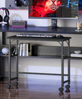Mobile Keyboard Tray With Mouse Pad Height Adjustable From 23 To 31 Inches Rolling Under Desk Extender With Lockable Casters