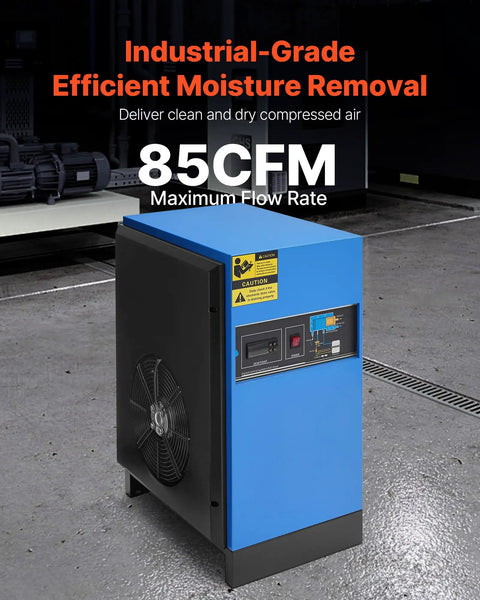 Industrial Refrigerated Air Dryer 85 CFM Built For 15 HP And 20 HP Pro Grade Compressors, 110 120V 60 Hz, with color screen
