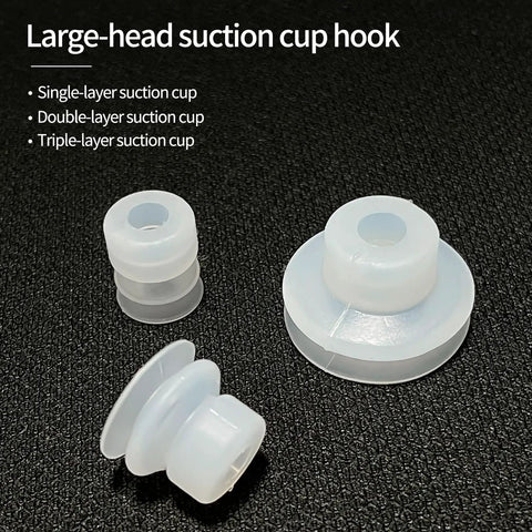 Double Bellows Vacuum Suction Cup 0.79 Inch 20mm DP20 With 8mm Mounting Hole Soft Silicone Pad on black surface