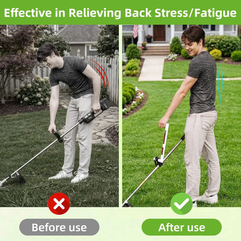 Ergonomic Trimmer Grip With Shoulder Harness For Upright Trimming Weed Eater Handle Extension And String Trimmer