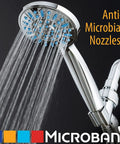 Anti-Clog High-Pressure Hand Shower With 6 Settings And Grime-Guard Nozzles For No Clogs Powerful Spray Quick Clean in aqua blue