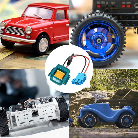 Power Wheel Adapter 18V To 20V Battery Kit with fuse for DIY ride-on trucks, RC cars, and robotics with connector and wiring.