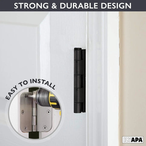 18 Pack Satin Nickel Interior Door Hinges 3.5 X 3.5 Inch for Doors Closets Bathrooms Living Rooms Durable Iron Construction details