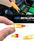 120 Piece Blade Fuse Kit For Cars Trucks Boats And RVs With Color Coded Housings And Clear Amp Ratings shown with nipper